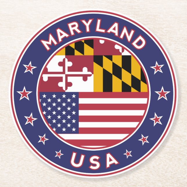 Maryland Underlägg Papper Rund (Framsidan)