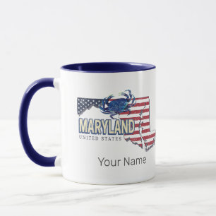 Maryland United Stater Retro State Karta Vintage U Mugg
