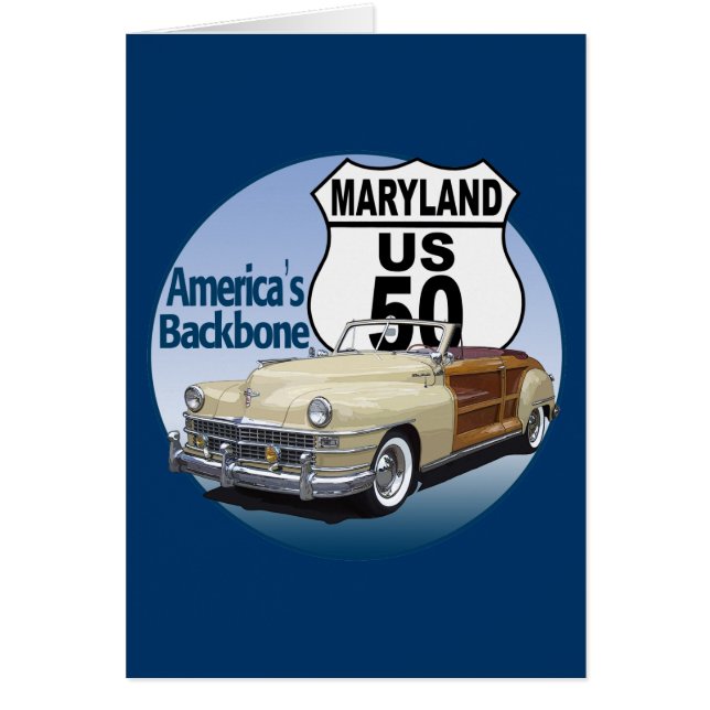 Maryland US Route 50 Hälsningskort (Framsidan)