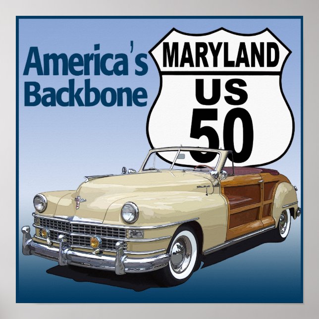 Maryland US Route 50 Poster (Framsidan)