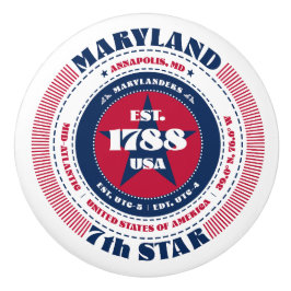 Maryland US State Rött vitt blått Typography Knopp