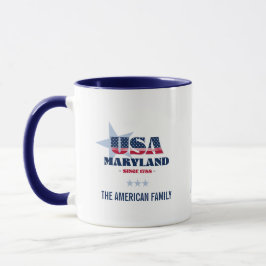 Maryland USA 1788 Blue Star Personlig mugg