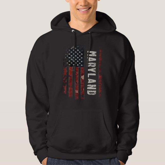 Maryland USA flagga Hoodie (Framsida)