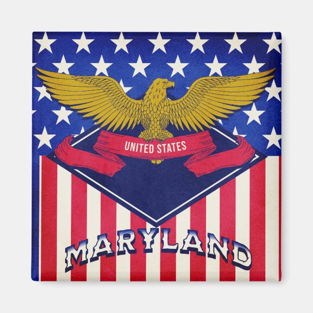 Maryland USA flagga Magnet (Framsidan)