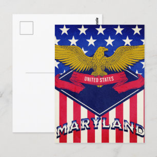 Maryland USA flagga Vykort