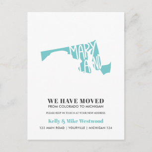 MARYLAND Vi har flyttat Ny adress New Home Vykort