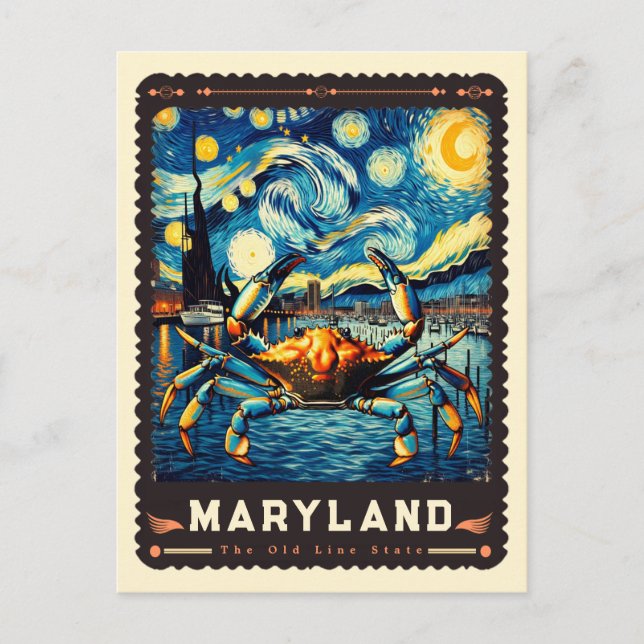 Maryland | Vincent Van Gogh Inspired Vykort (Framsida)