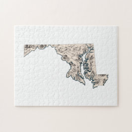 Maryland Vintage Bild Karta Pussel