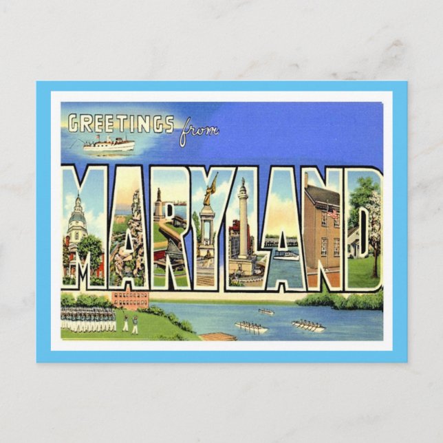 Maryland Vintage resor Vykort (Framsida)