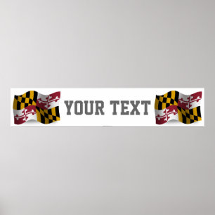 Maryland Wave Flagga Banner Poster