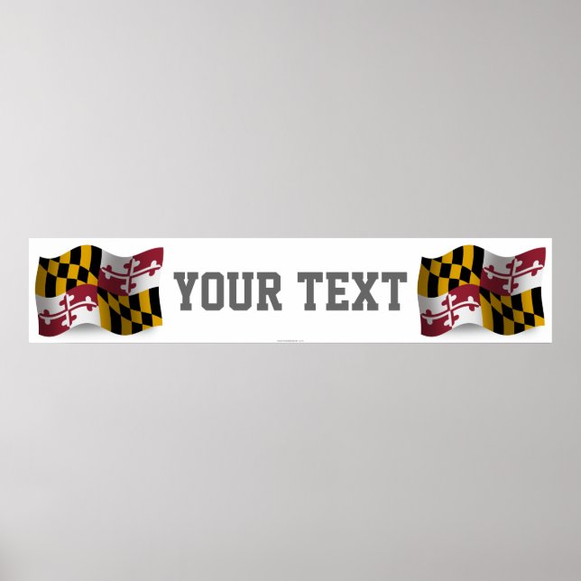 Maryland Wave Flagga Banner Poster (Framsidan)