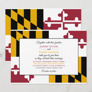 Marylander Flagga, Flagga Maryland Bröllop Inbjudningar