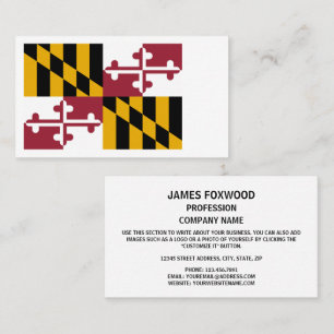 Marylander Flagga, Flagga Maryland Visitkort