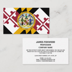 Marylander Flagga & Seal Design, Marylands Flagga Visitkort