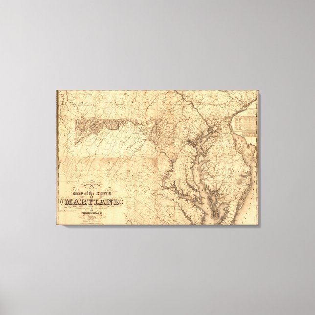 MarylandPanoramic MapMaryland Canvastryck (Framsida)