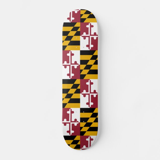 Marylands statsflagga mini skateboard bräda 18,5 cm (Framsida)