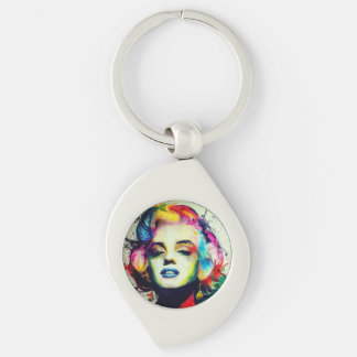 Maryline Monroe porte-clés Swirl Silverfärgad Nyckelring