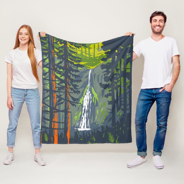 Marymere Falls Olympic National Park Mysig Fleecefilt (På plats)