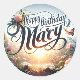 Marys födelsedlarna runt klistermärke