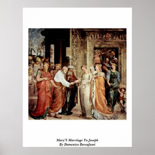 Marys Giftermål till Joseph av Domenico Beccafumi Poster