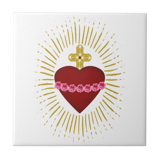 Marys hjärta kakelplatta (Framsidan)