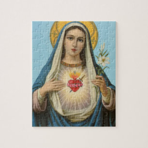 Marys hjärta Vår Dam Heliga Maria Mor av Gud Pussel