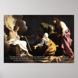 Marys, Jesus Grav, han är Risen Bible Verse Artwor Poster