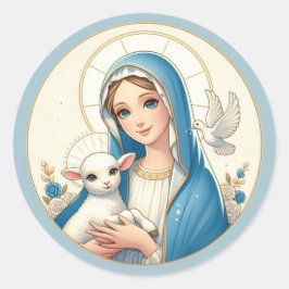 Marys lilla Lamb Runt Klistermärke