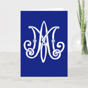 Marys Monogram med ro Anteckningskort