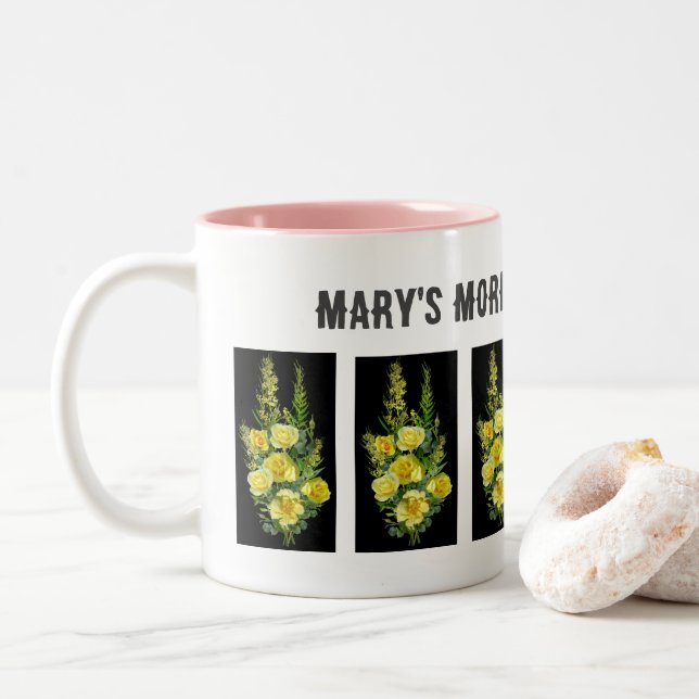Marys morgonkaffemugg Personlig specialmugg  Två-Tonad Mugg (Med munk)