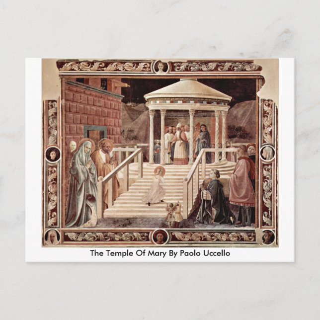 Marys tempel av Paolo Uccello Vykort (Framsida)