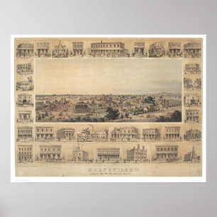 Marysville Kalifornien panorama- karta (2505A) Poster
