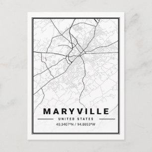 Maryville Tennessee USA Travel City Karta Vykort