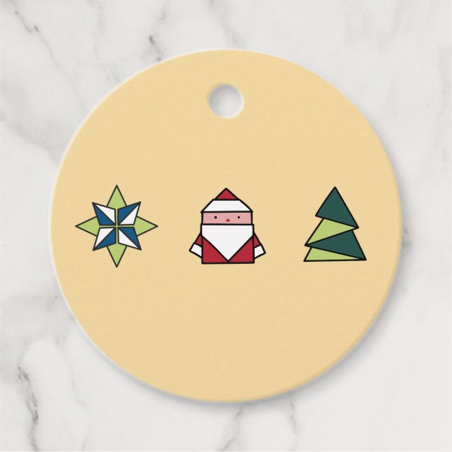 Marzipan Origami jul Gåvor Etiketter (Framsida)