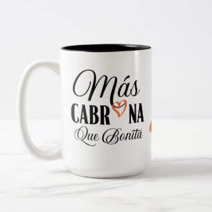 Mas Cabrona que bonita chingona Två-Tonad Mugg