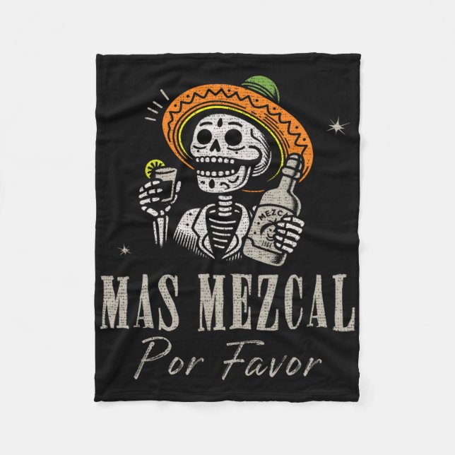 Mas Mezcal Por Favor Funny Cinco De Mayo Bartender Fleecefilt (Framsidan)