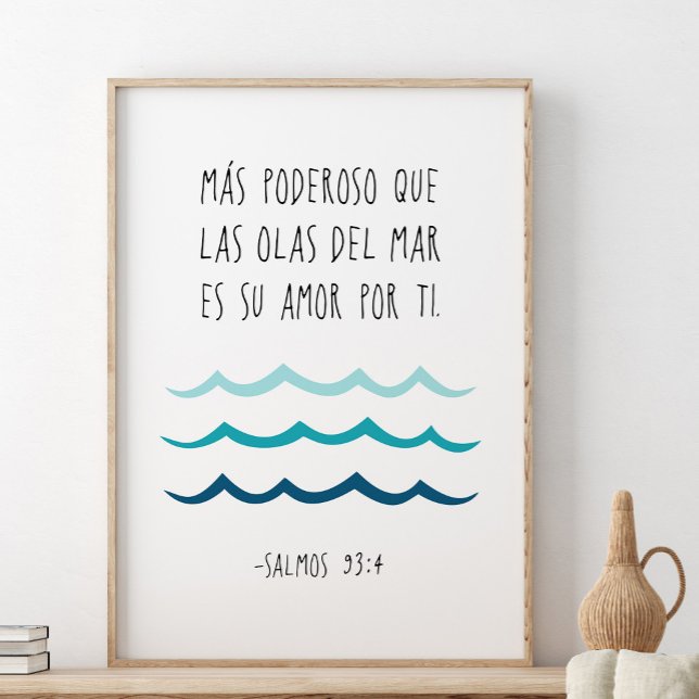 Más Poderoso Que Las Olas Del Mar, Salmos 93:4 Poster (Skapare uppladdad)