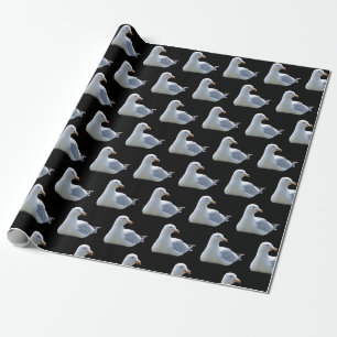 Mås som lägger ned elegant svart kustlinje presentpapper