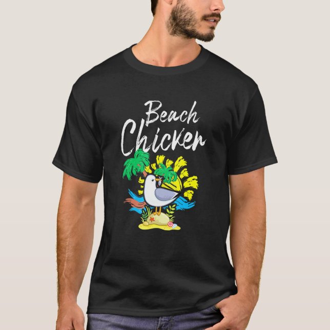 Mås Strand Kyckling Djur  1 T Shirt (Framsida)