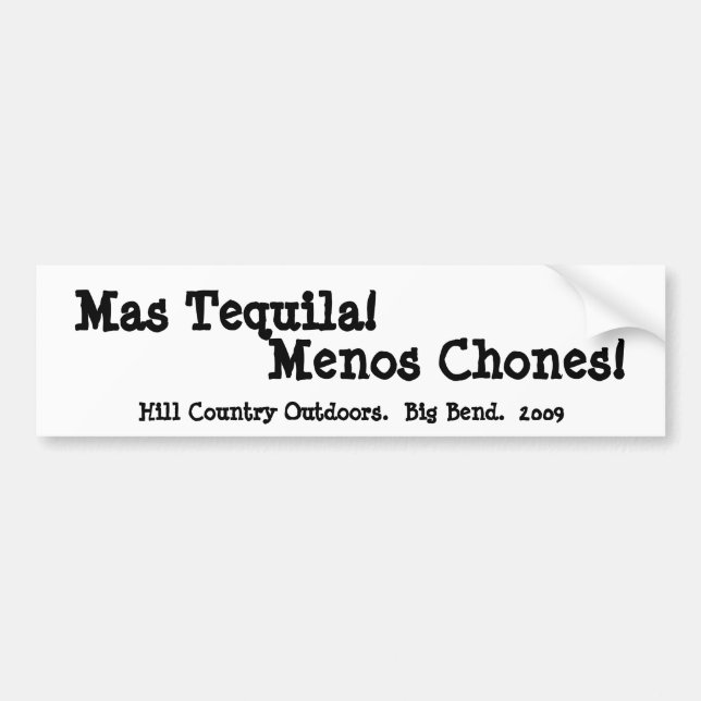 Mas-Tequila Menos Chones Bildekal (Framsidan)