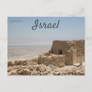 Masada med Dead Sea Israel Vykort