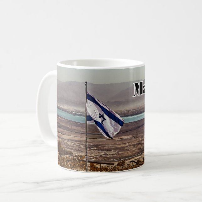Masada-vy med flagga kaffemugg (Framsida vänster)