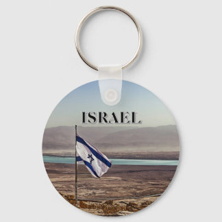 Masada-vy med israelisk flagga nyckelring