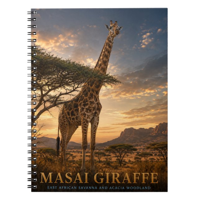 Masai Giraff Savann VINTAGE Anteckningsbok (Framsidan)