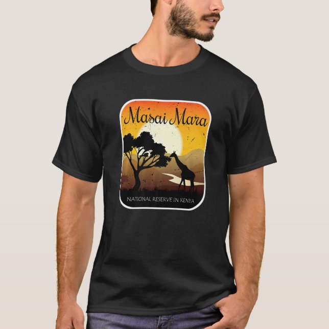 Masai Mara Kenya Safari National reserve Serengeti T Shirt (Framsida)