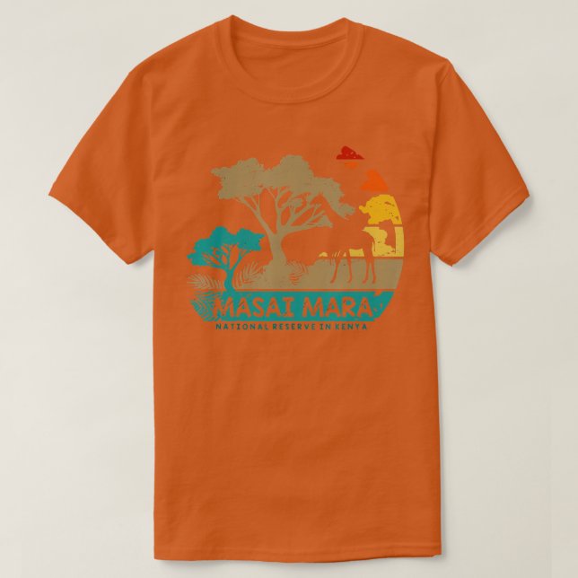 Masai Mara Safari Nationell reserv Kenya Serengeti T Shirt (Design framsida)