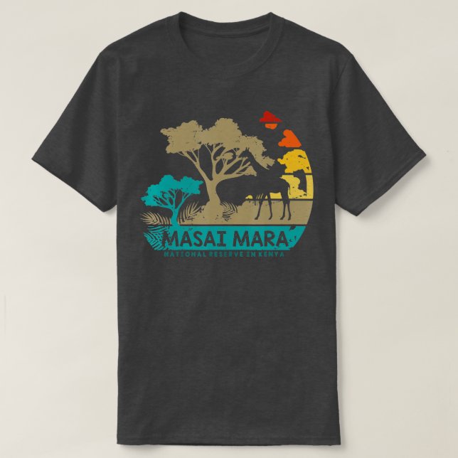 Masai Mara Safari Nationell reserv Kenya Serengeti T Shirt (Design framsida)