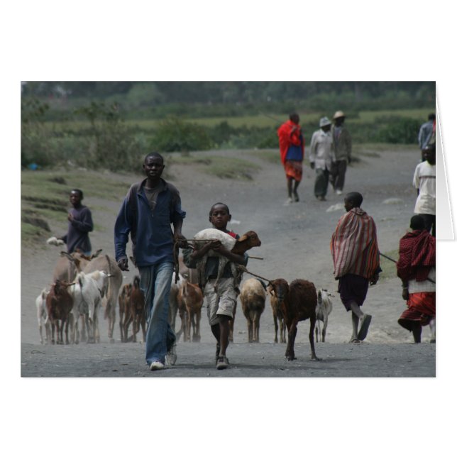 Masai marknadsför hälsningskort (Framsidan Horizontal)