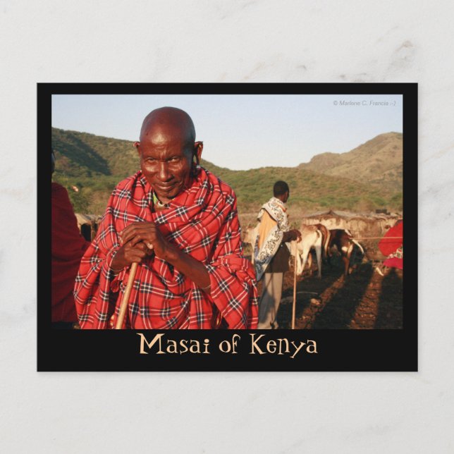 Masai of Kenya Postcard Vykort (Framsida)