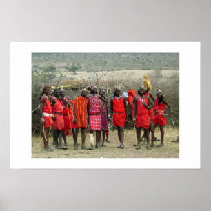 MASAI WARRIORS IN KENYA AFRIKA POSTER